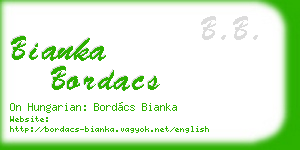 bianka bordacs business card